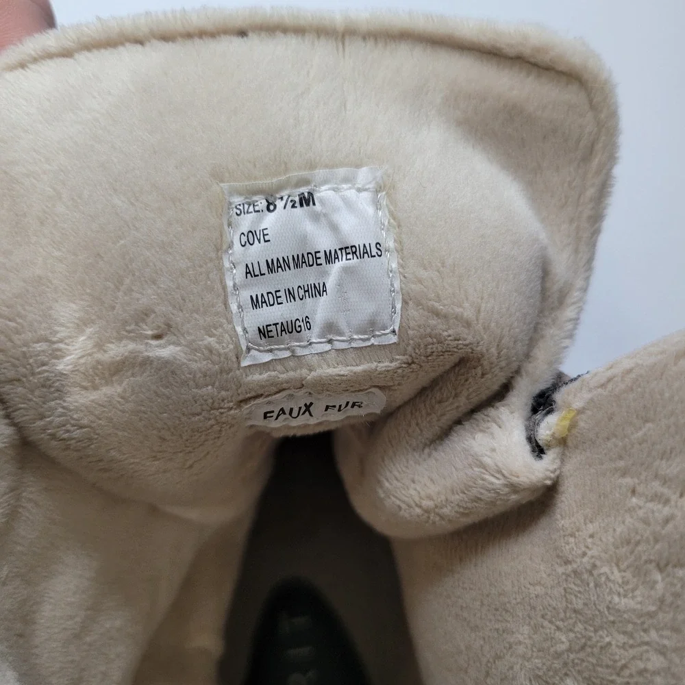Esprit Cove Womens Duck Boots Brown Tan Faux Fur Lined Winter NETAUG16 Size‎ 8.5